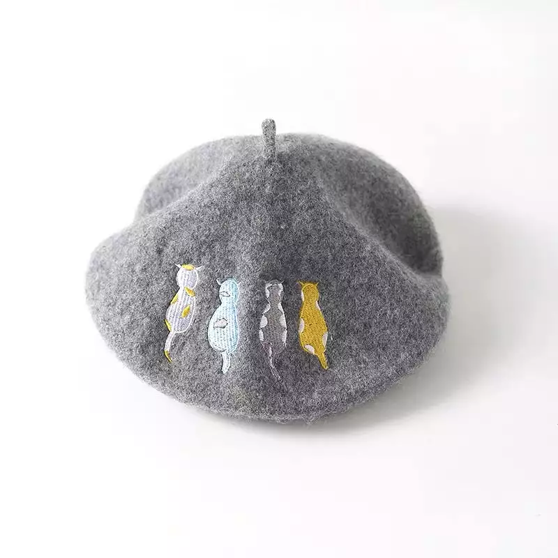 5 COLORS CUTE CAT WOOL BERET BY31002