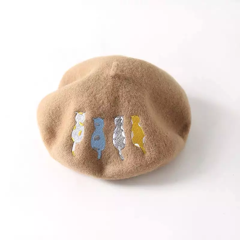 5 COLORS CUTE CAT WOOL BERET BY31002