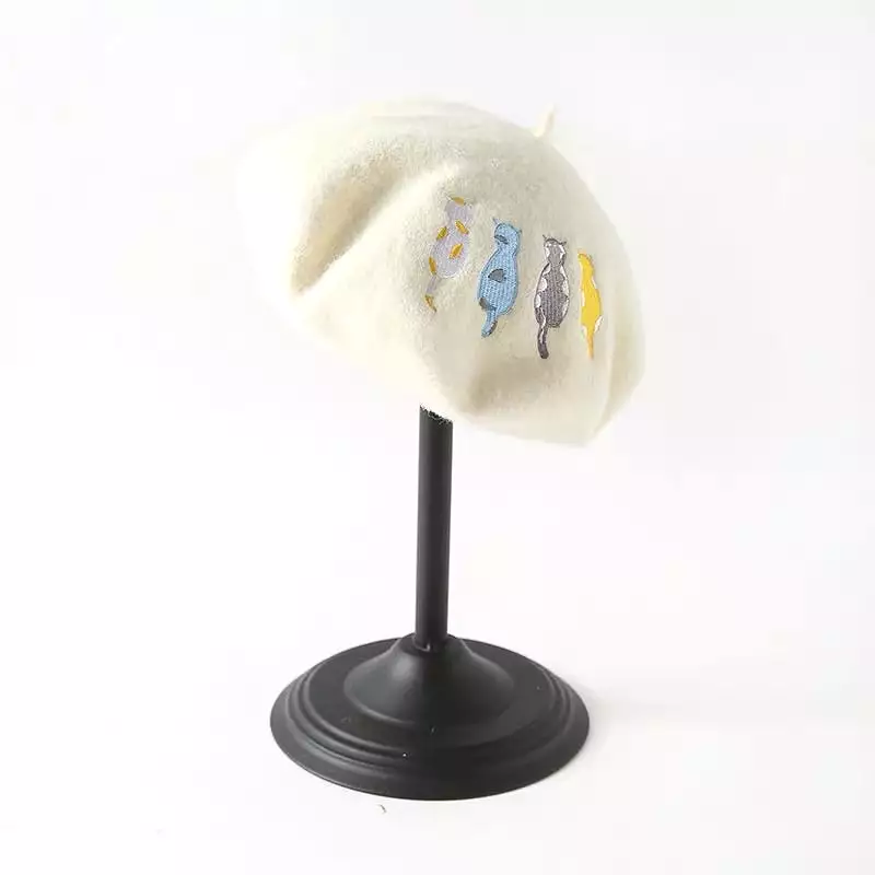 5 COLORS CUTE CAT WOOL BERET BY31002