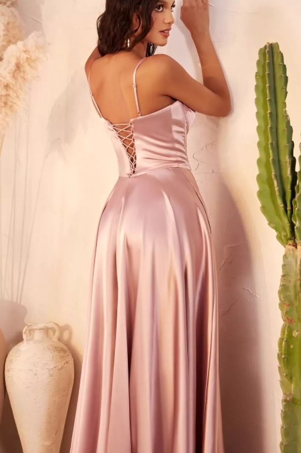 A-LINE SATIN BUSTIER DRESS