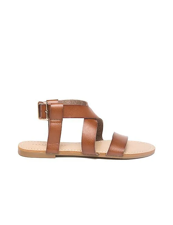 Aeropostale Burnished Cross Strap Sandals