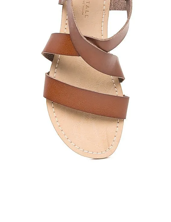 Aeropostale Burnished Cross Strap Sandals