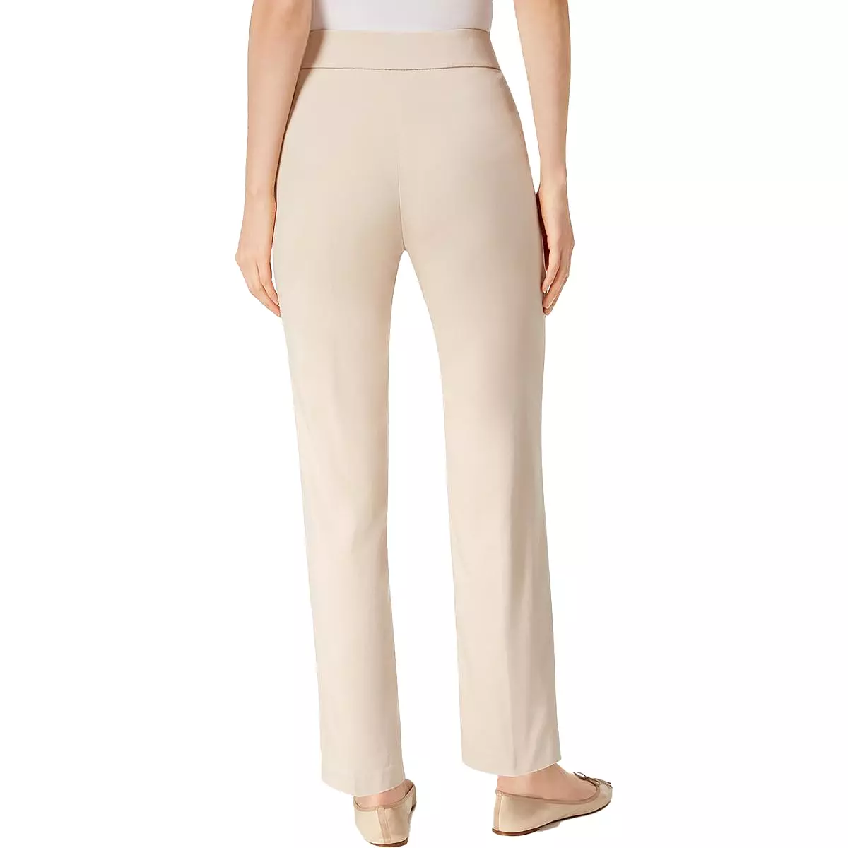 Alfred Dunner Womens Petites High Rise Slimming Straight Leg Pants