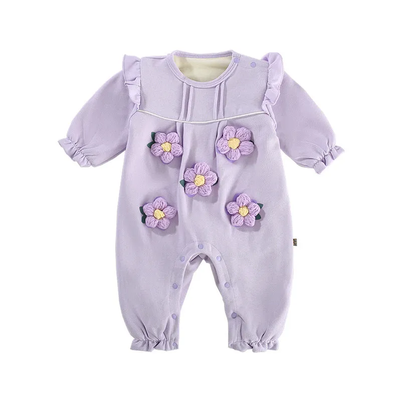 Baby Girls Flower Jumpsuits Wholesale 23101997