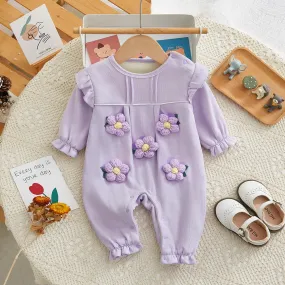 Baby Girls Flower Jumpsuits Wholesale 23101997