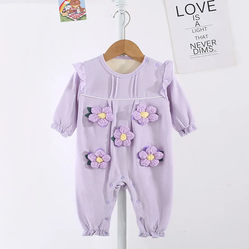 Baby Girls Flower Jumpsuits Wholesale 23101997