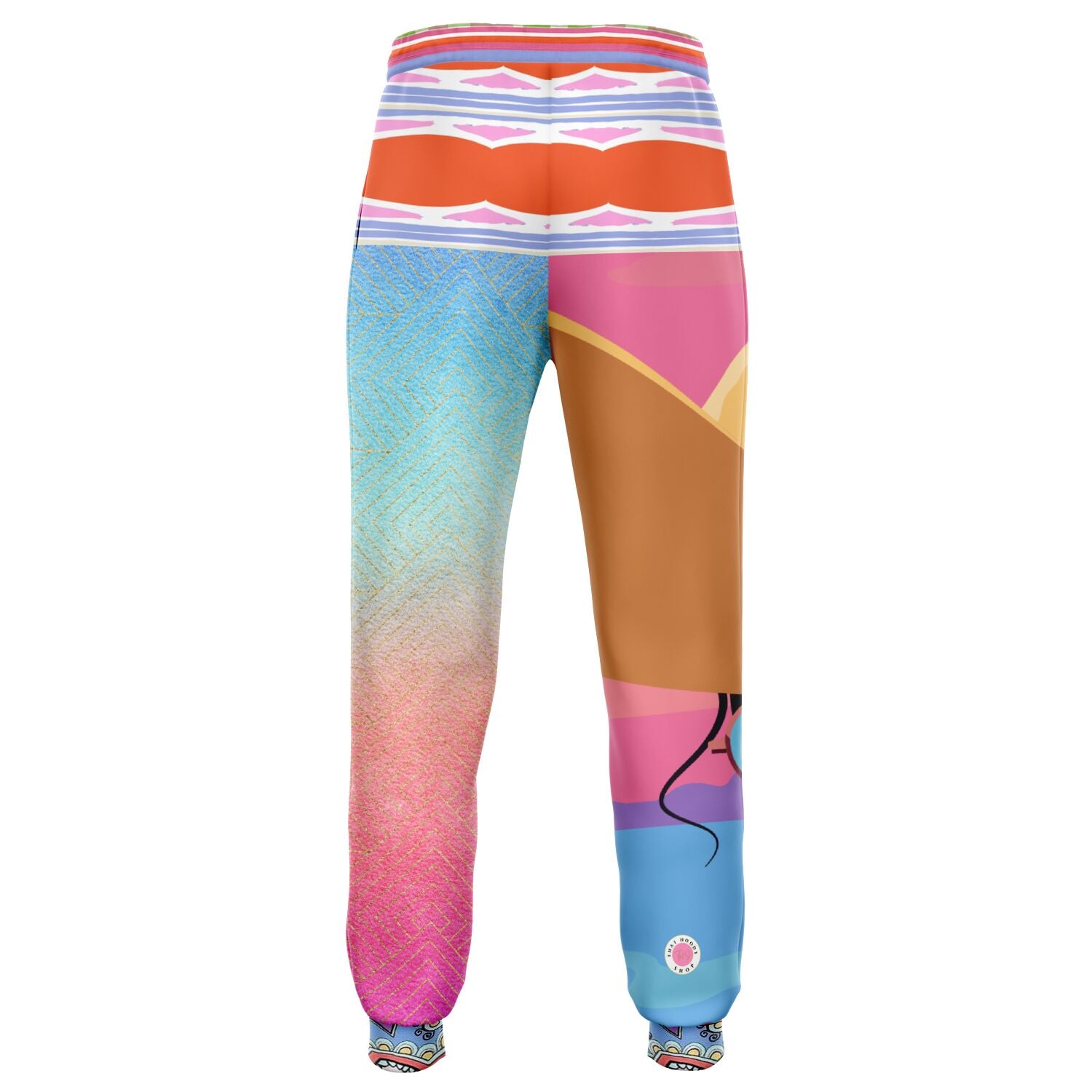 Bahama Mama Pink Ombre Striped Unisex Eco-Poly Joggers