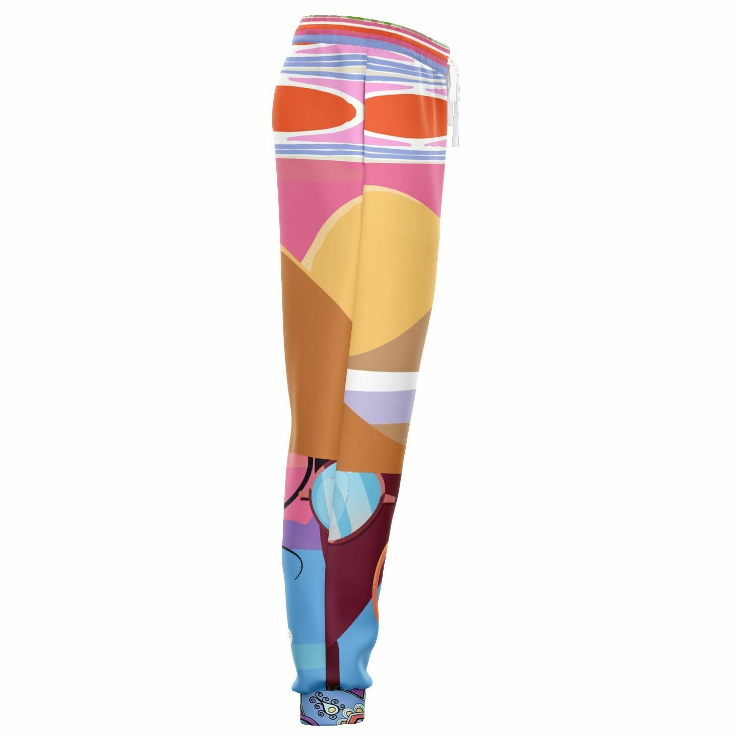 Bahama Mama Pink Ombre Striped Unisex Eco-Poly Joggers