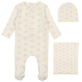 Bee & Dee Light Base Paisley Print Layette Set- Boy