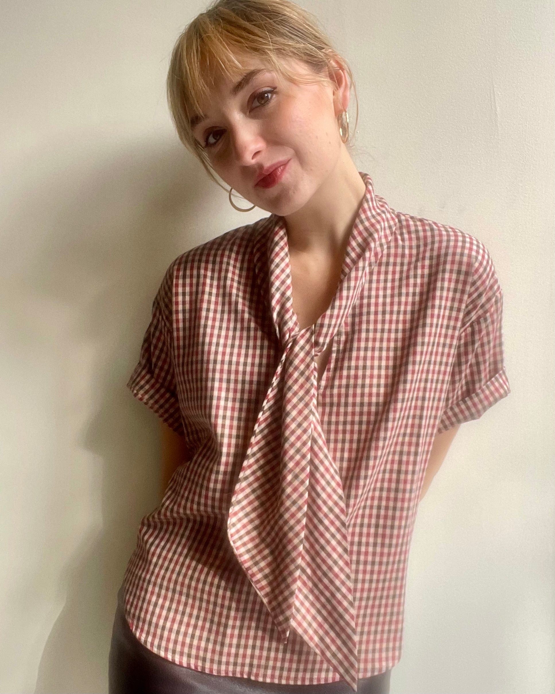 Betty Blouse in Cotton Check