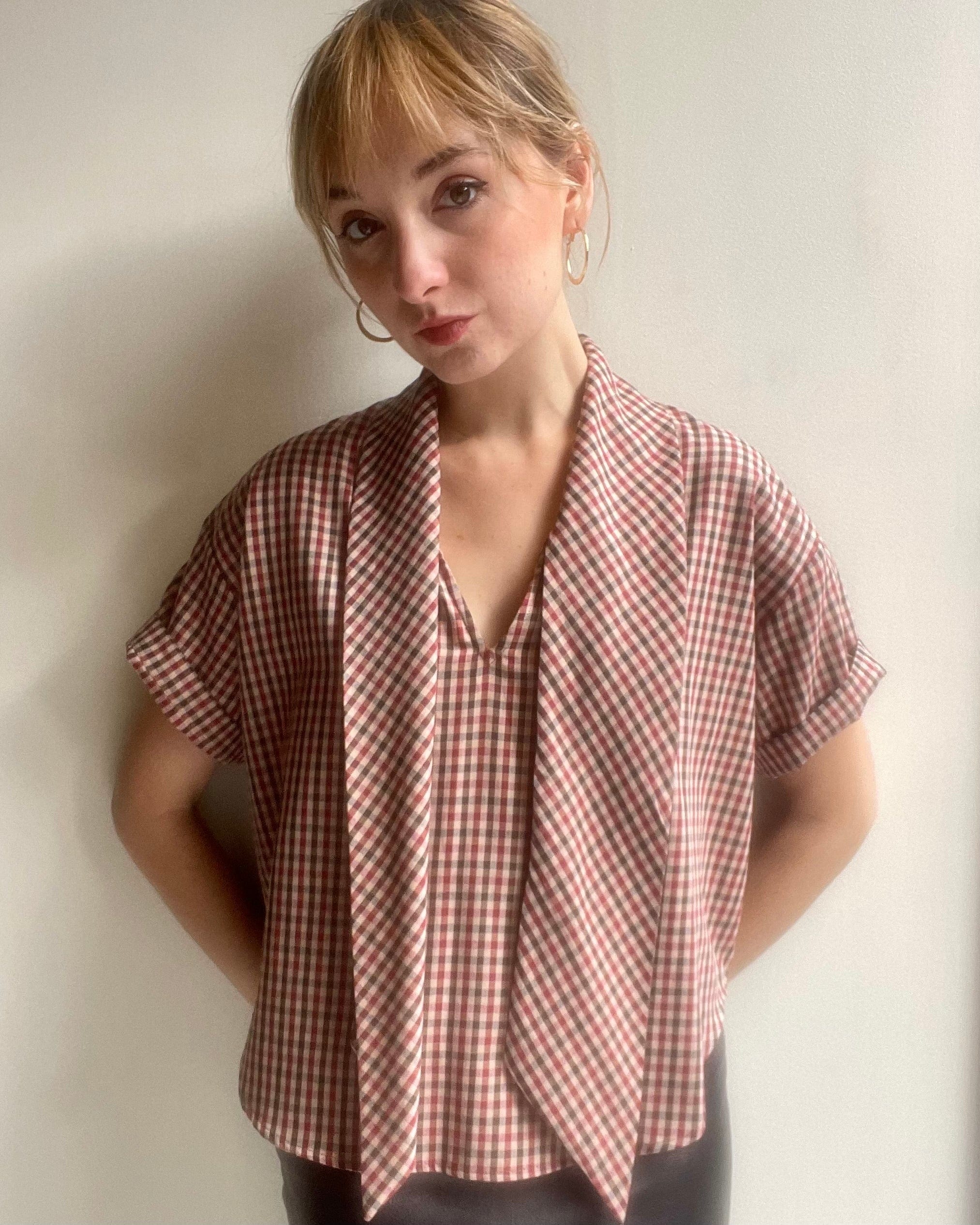 Betty Blouse in Cotton Check