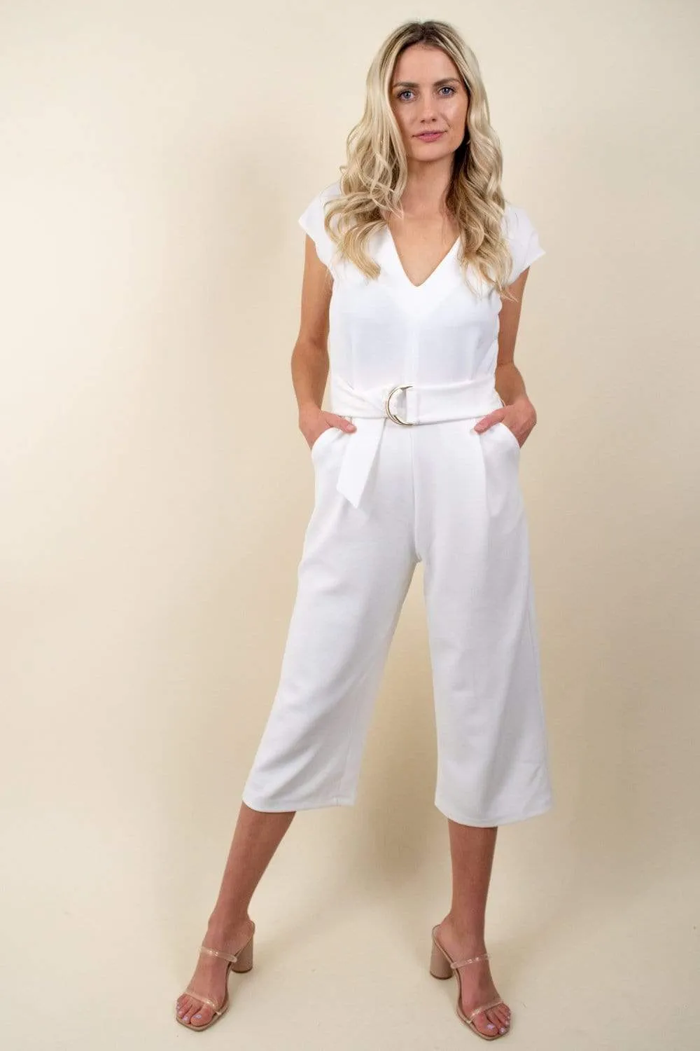 Bishop + Young Front Tie Jumpsuit in White