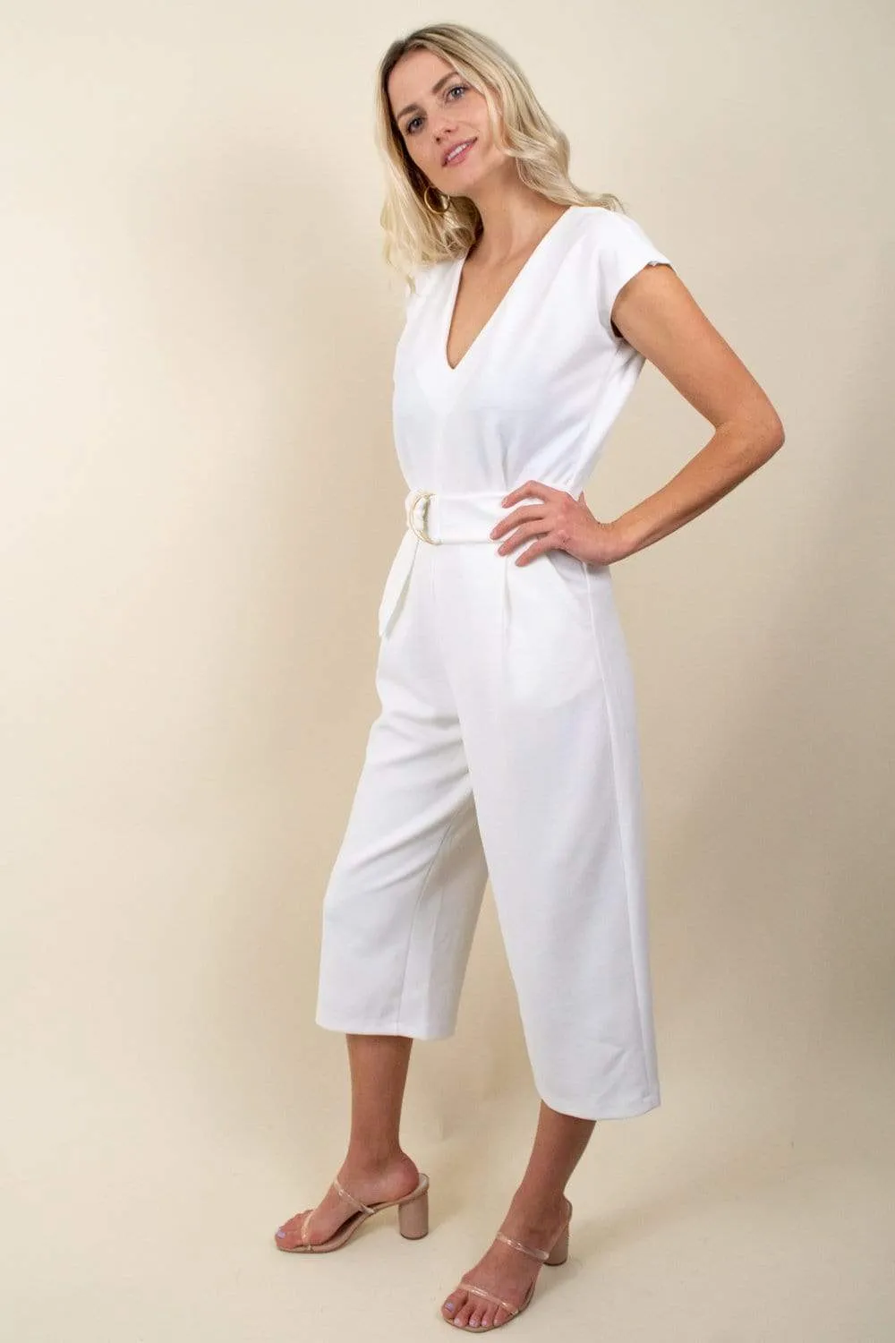 Bishop + Young Front Tie Jumpsuit in White