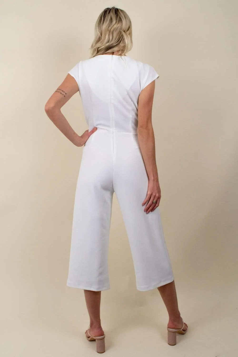 Bishop + Young Front Tie Jumpsuit in White