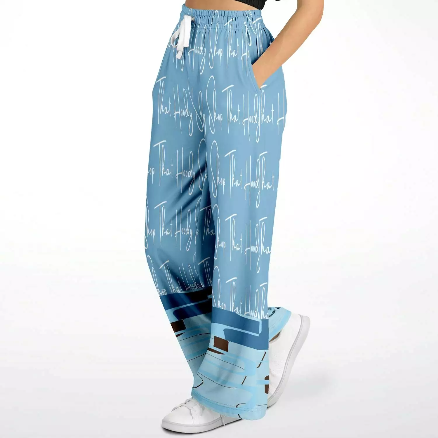 Blue Geo THS Signature SW  Eco-Poly Stretchy Phat Bellbottoms