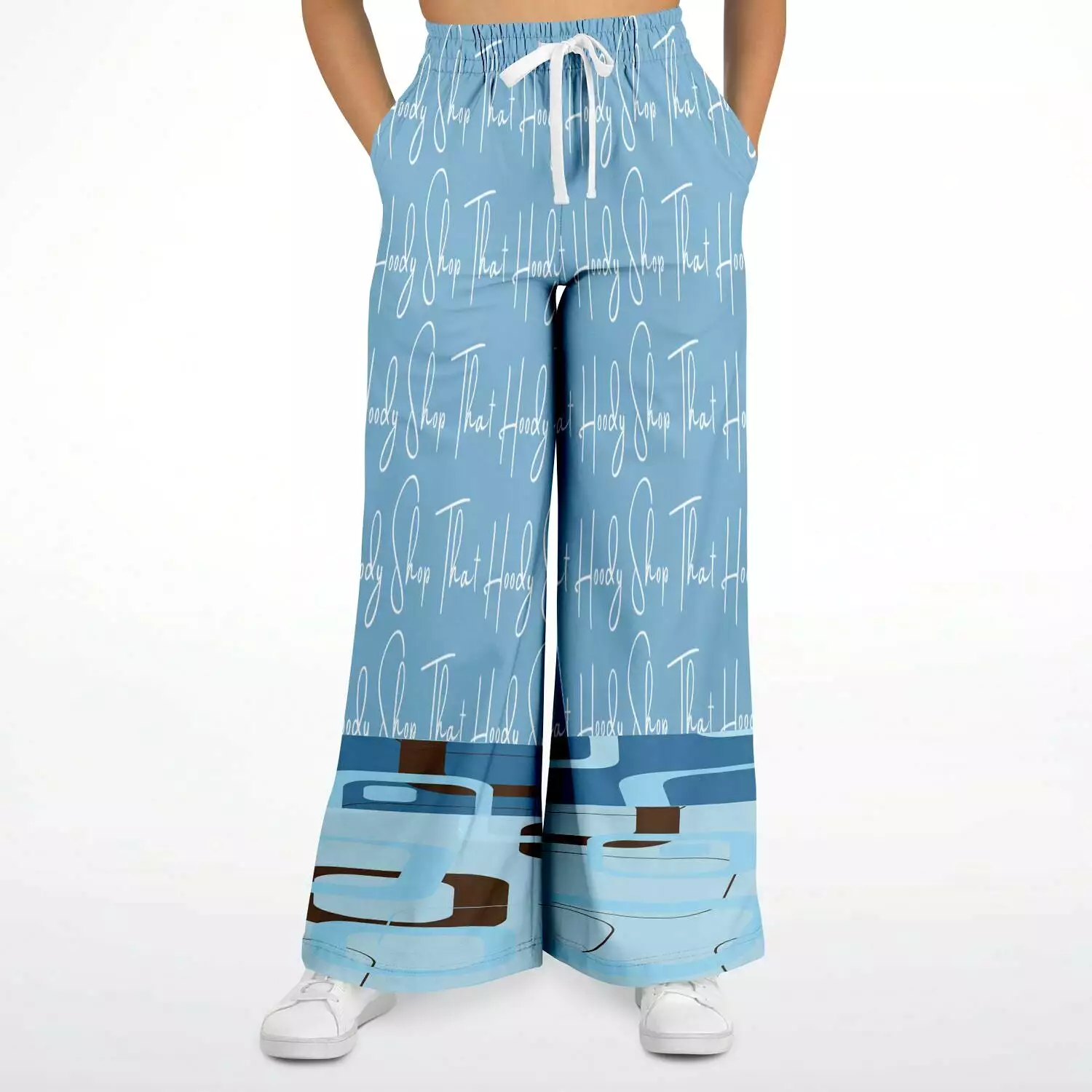 Blue Geo THS Signature SW  Eco-Poly Stretchy Phat Bellbottoms