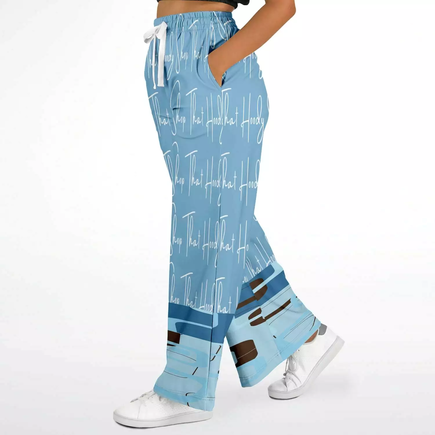 Blue Geo THS Signature SW  Eco-Poly Stretchy Phat Bellbottoms