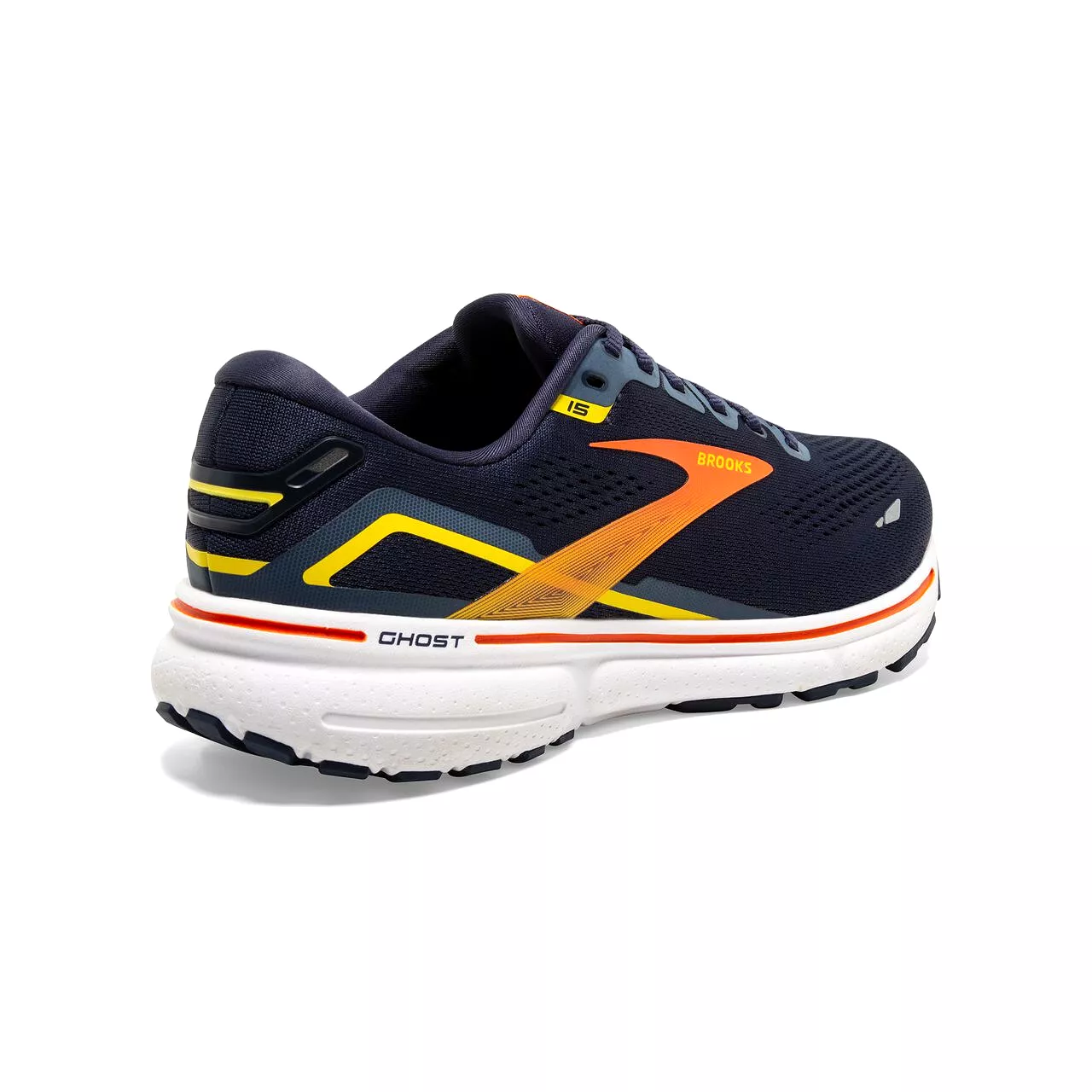 Brooks Ghost 15 (Mens) - Peacoat/Red/Yellow