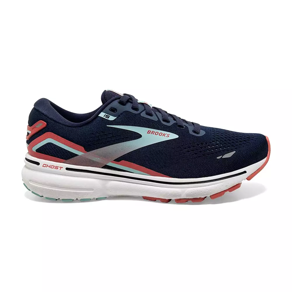 Brooks Ghost 15 (Womens) - Peacoat/Canal Blue/Rose