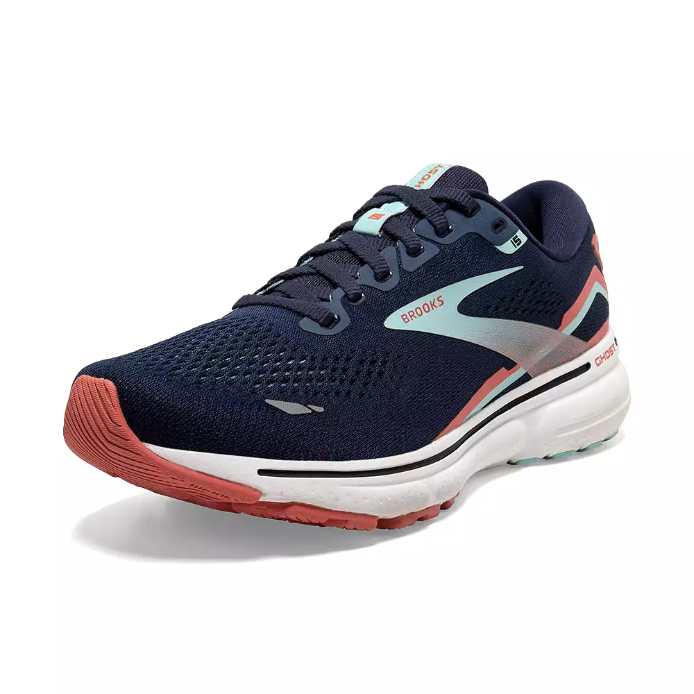 Brooks Ghost 15 (Womens) - Peacoat/Canal Blue/Rose