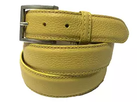 Calf Skin Pebble Belt Yellow Classic