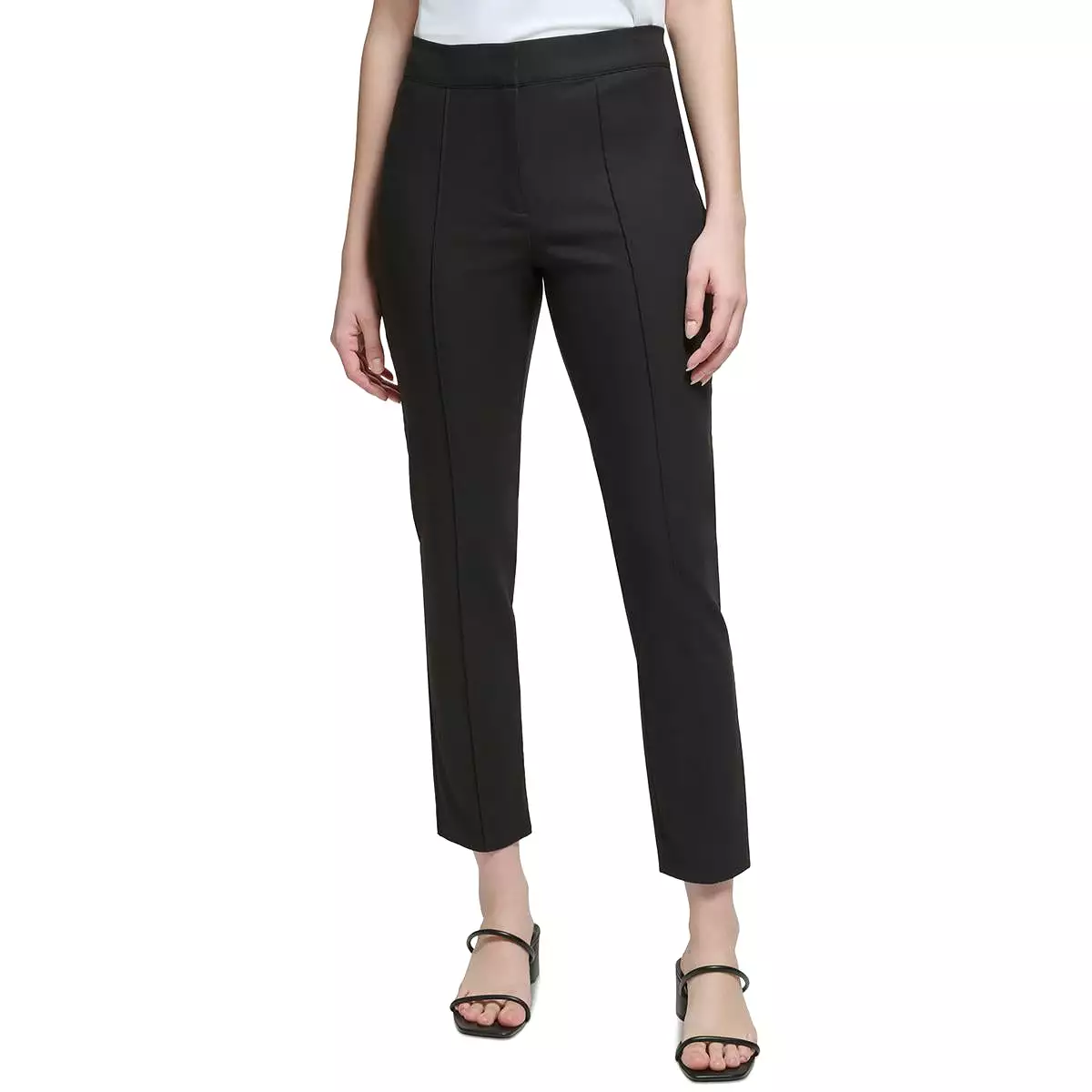 Calvin Klein Womens High Rise Slim Ankle Pants