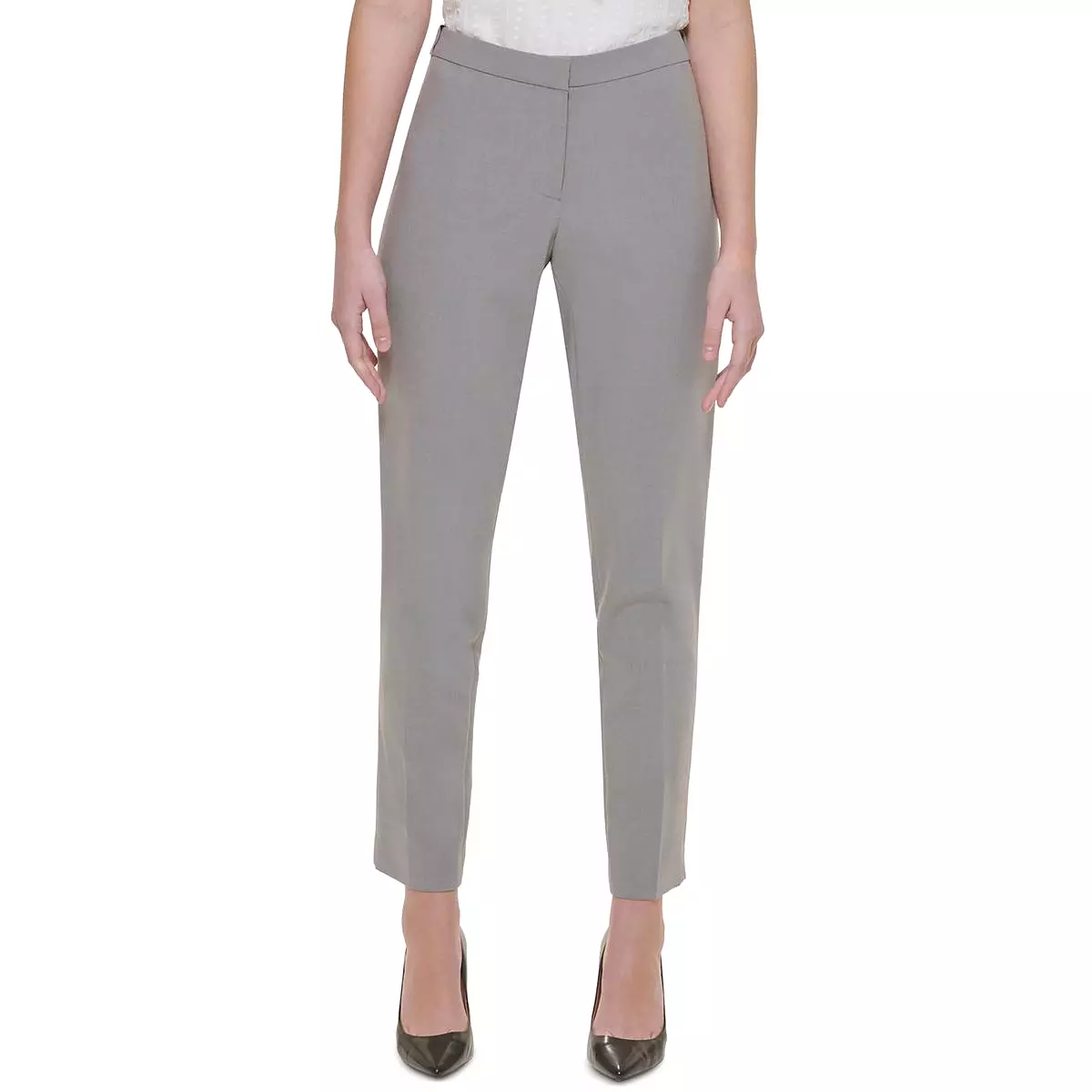 Calvin Klein Womens Mid-Rise Solid Ankle Pants