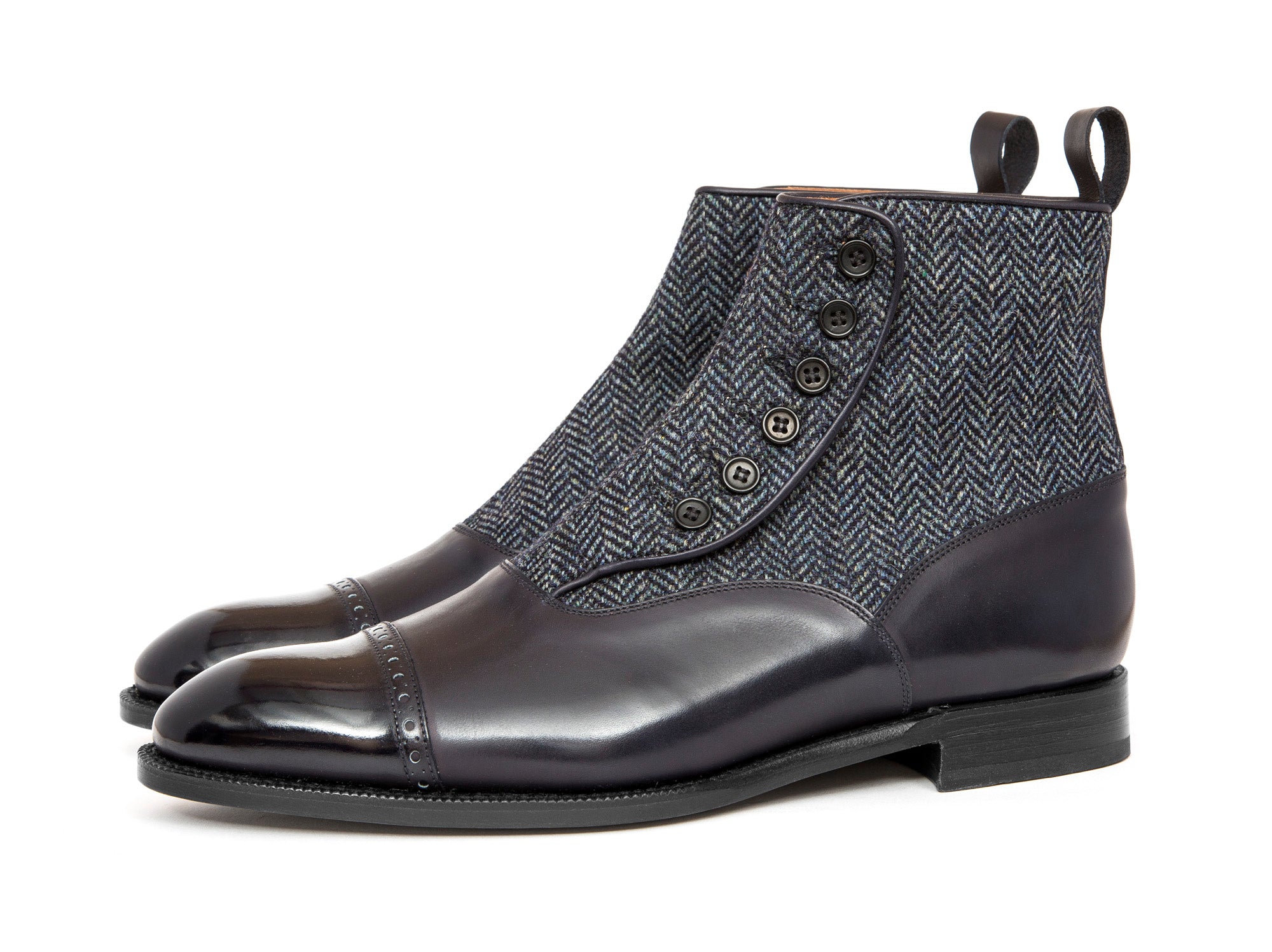 Carkeek - MTO - Midnight Calf / Blue Tweed - NGT Last - Single Leather Sole