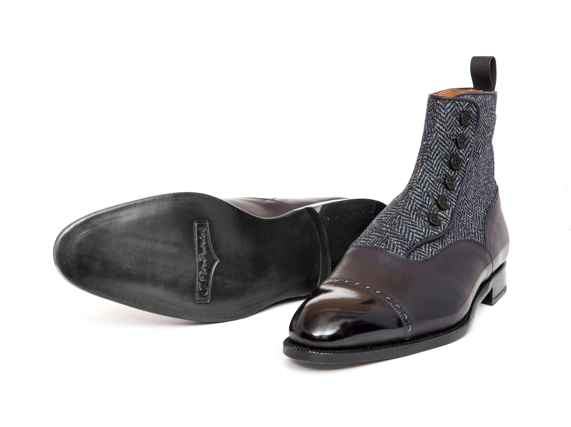 Carkeek - MTO - Midnight Calf / Blue Tweed - NGT Last - Single Leather Sole