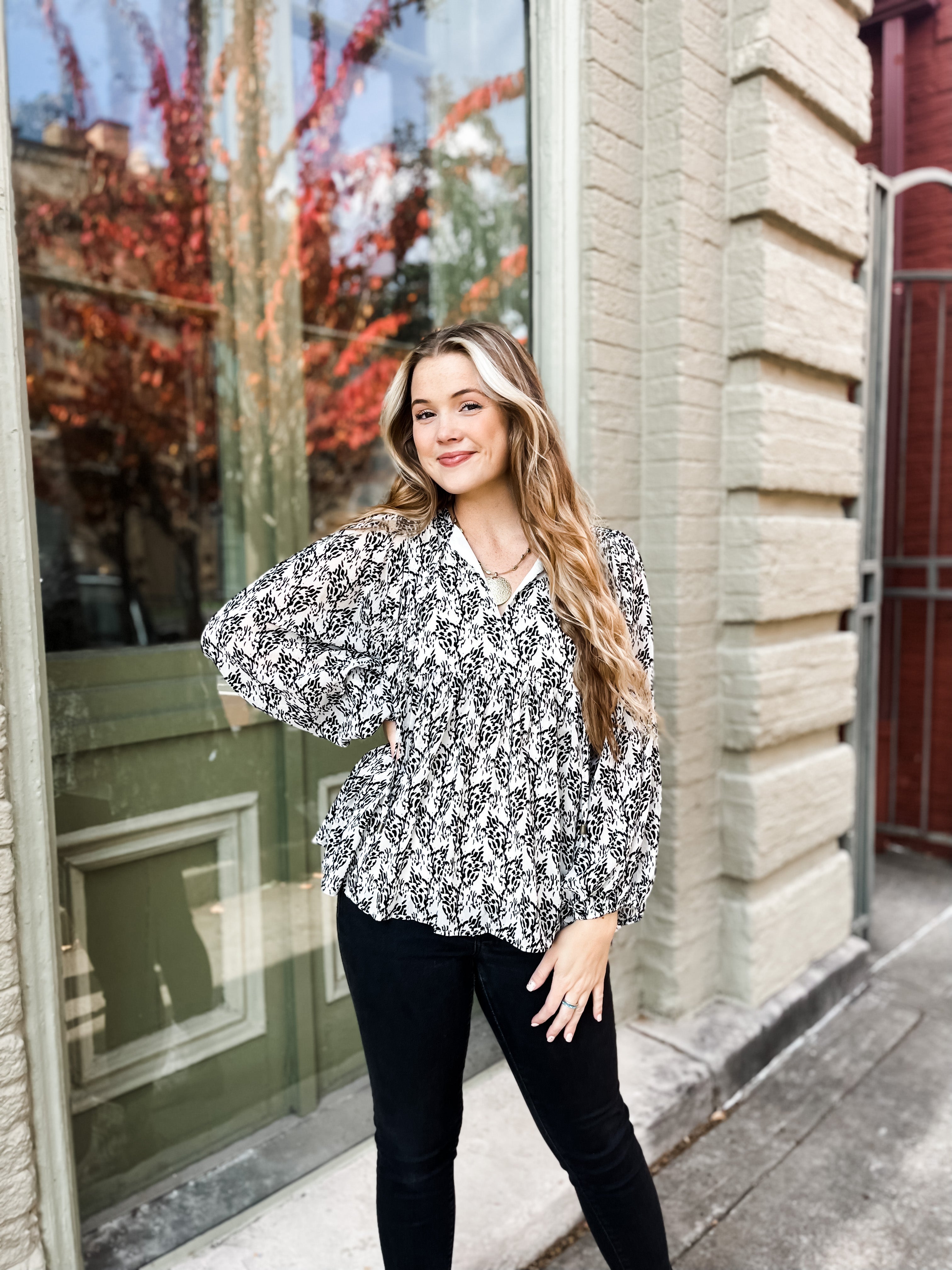 C'est la Vie Jacquard Blouse