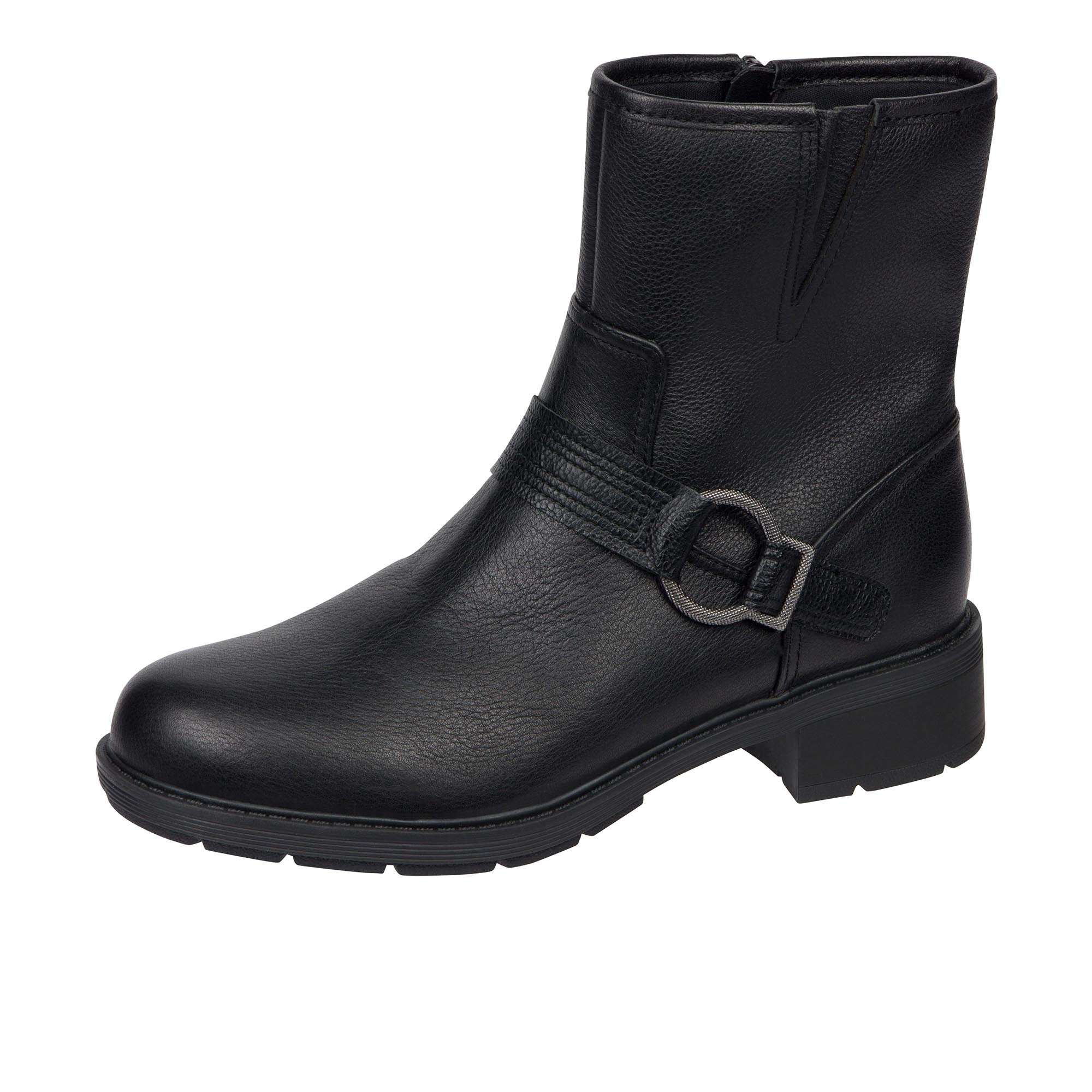 Clarks Womens Hearth Cross Black Leather