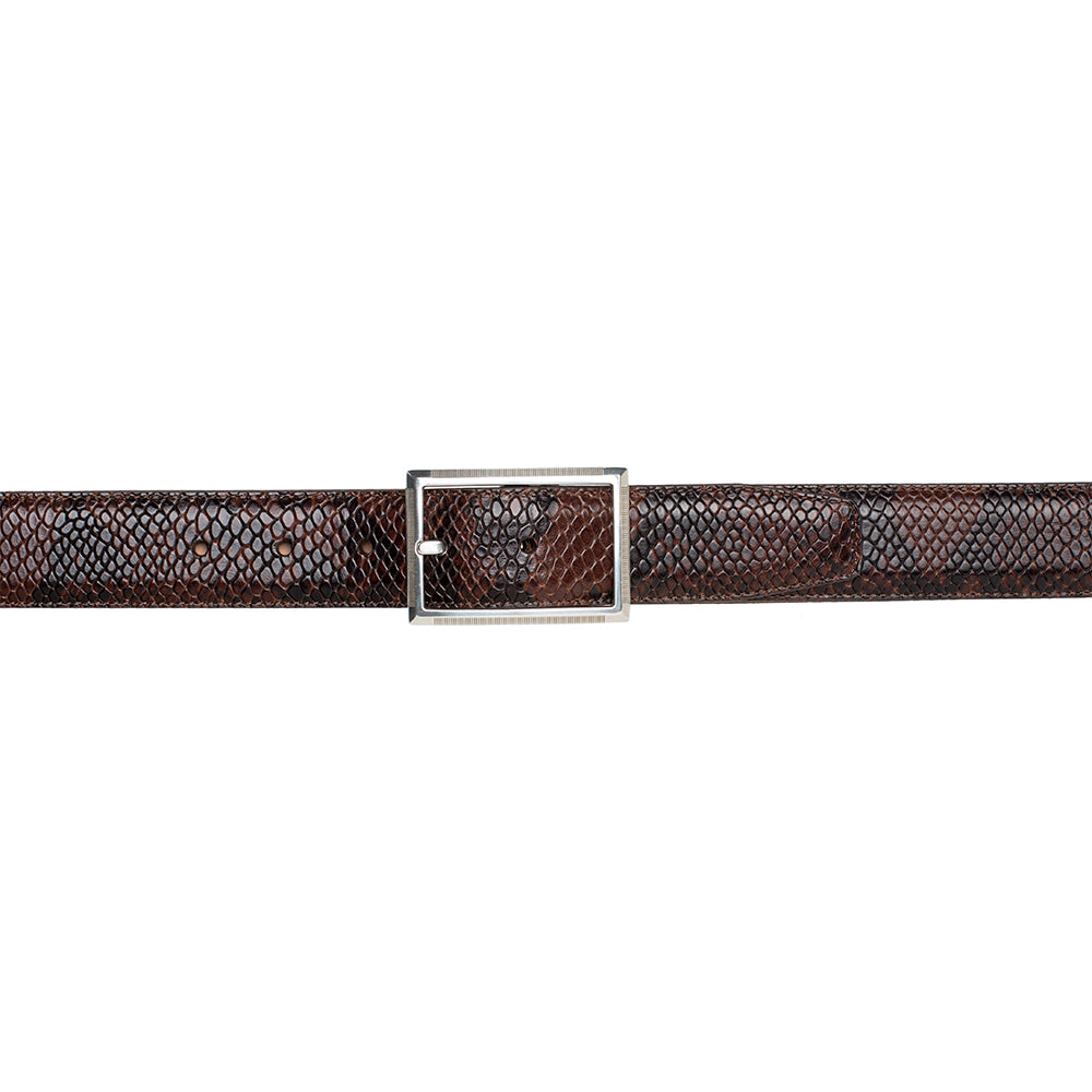 Classic Snake-Print Calfskin Belt