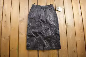 Deadstock Vintage 1980s Jacqueline Ferrar Black Leather Skirt Size 26 x 26 / Jc Penny / Vintage Skirt / 80s Retro Style / Genuin