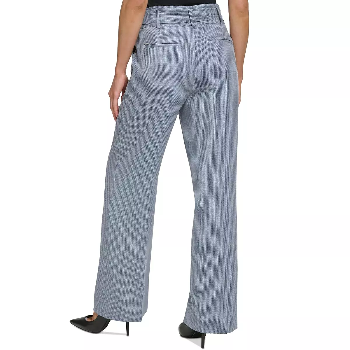 DKNY Womens Petites High Rise Workwear Wide Leg Pants