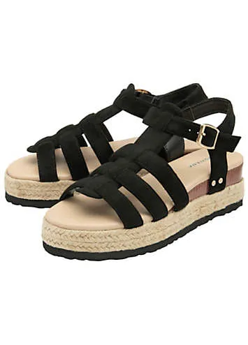 Dunlop Alani Black Cross Strap Sandals | Grattan