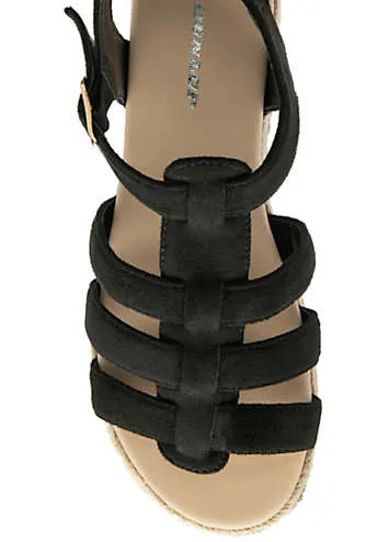 Dunlop Alani Black Cross Strap Sandals | Grattan