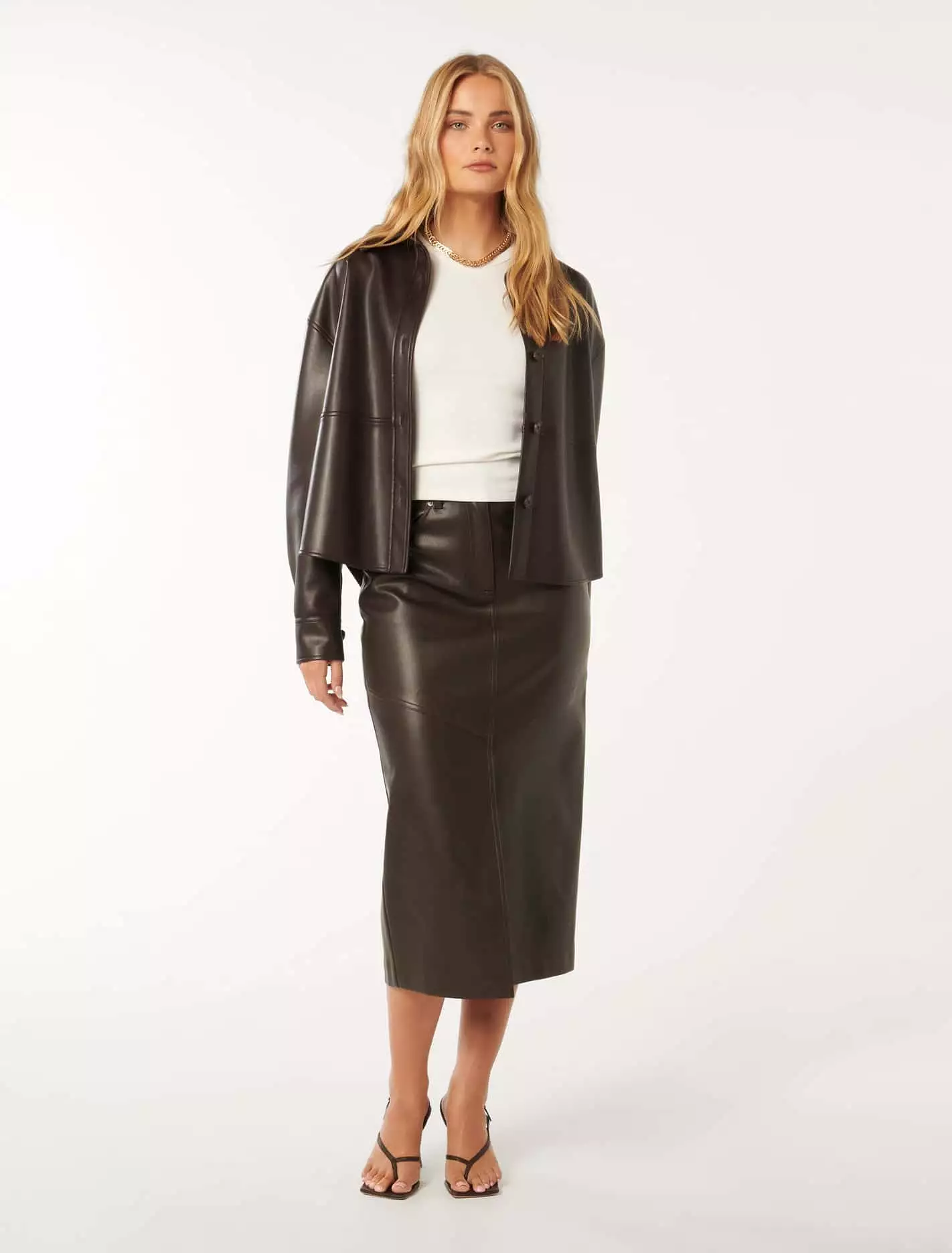 Elodie Vegan Leather Midaxi Skirt