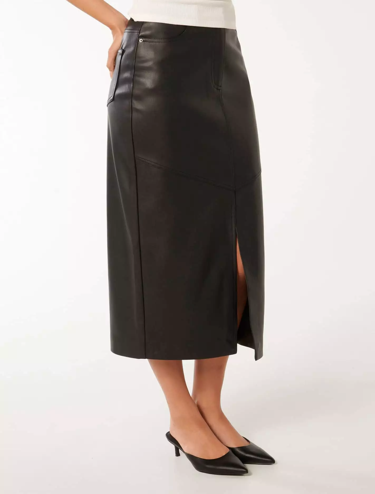 Elodie Vegan Leather Midaxi Skirt