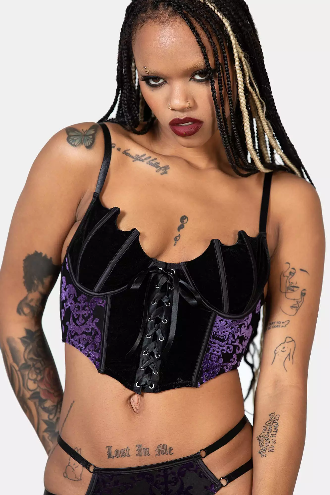 Fang Burnout Velvet Bustier