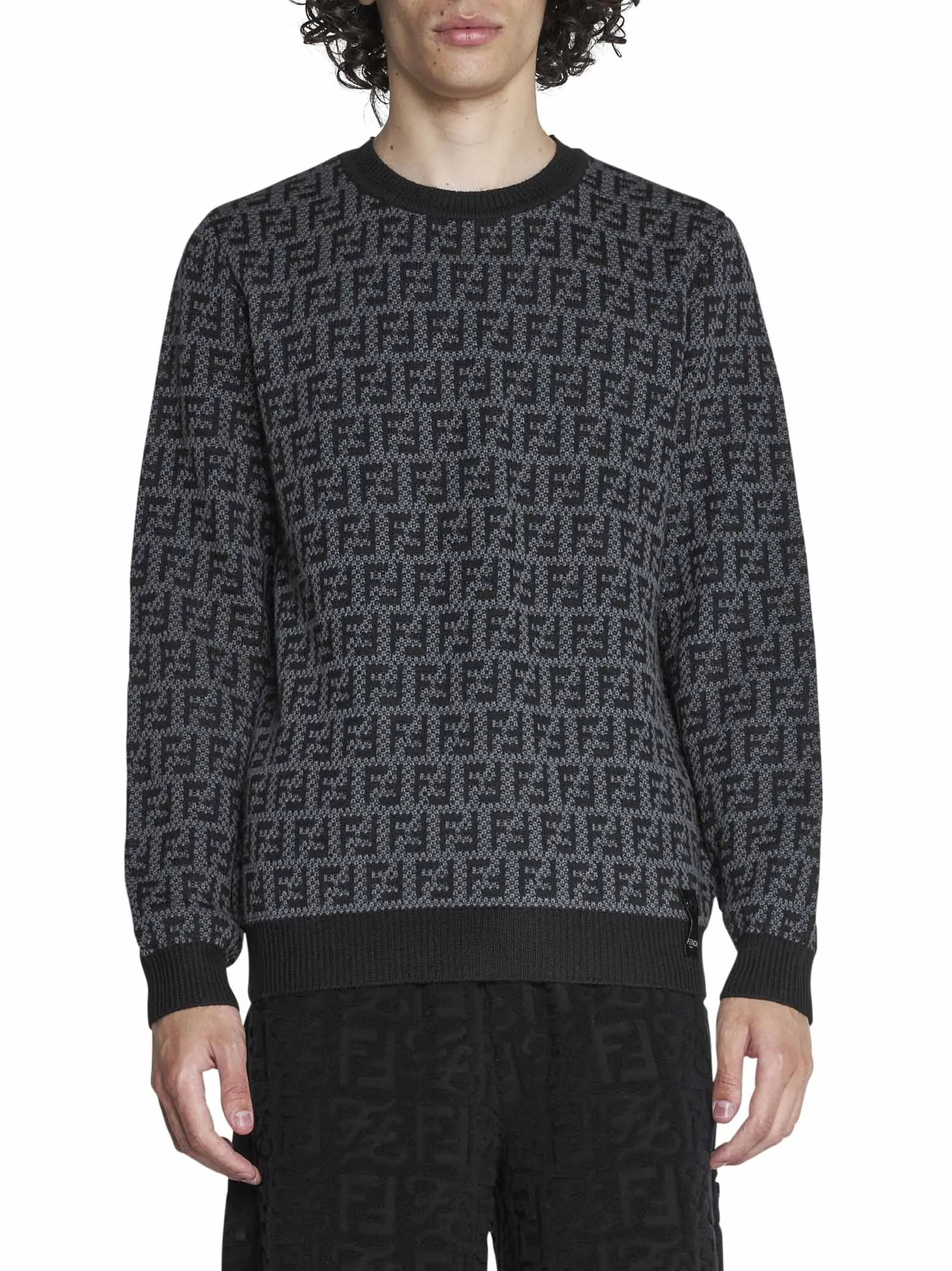 Fendi FF Motif Intarsia Crewneck Jumper