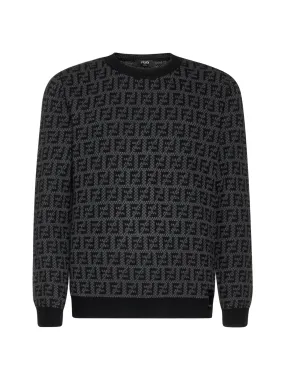 Fendi FF Motif Intarsia Crewneck Jumper