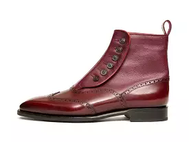 Grandview - MTO - Burgundy Calf / Burgundy Soft Grain - MGF Last - Single Leather Sole