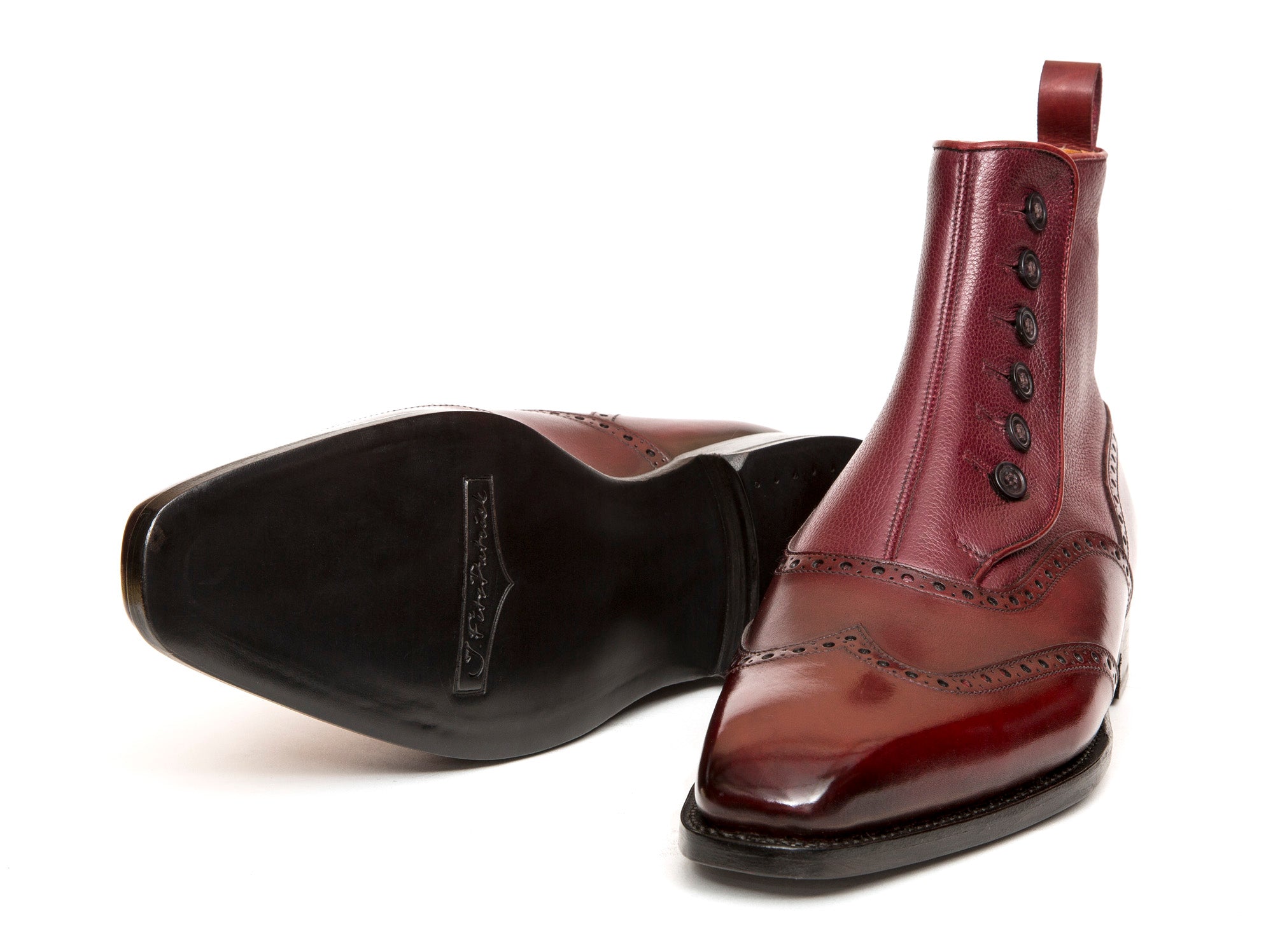 Grandview - MTO - Burgundy Calf / Burgundy Soft Grain - MGF Last - Single Leather Sole