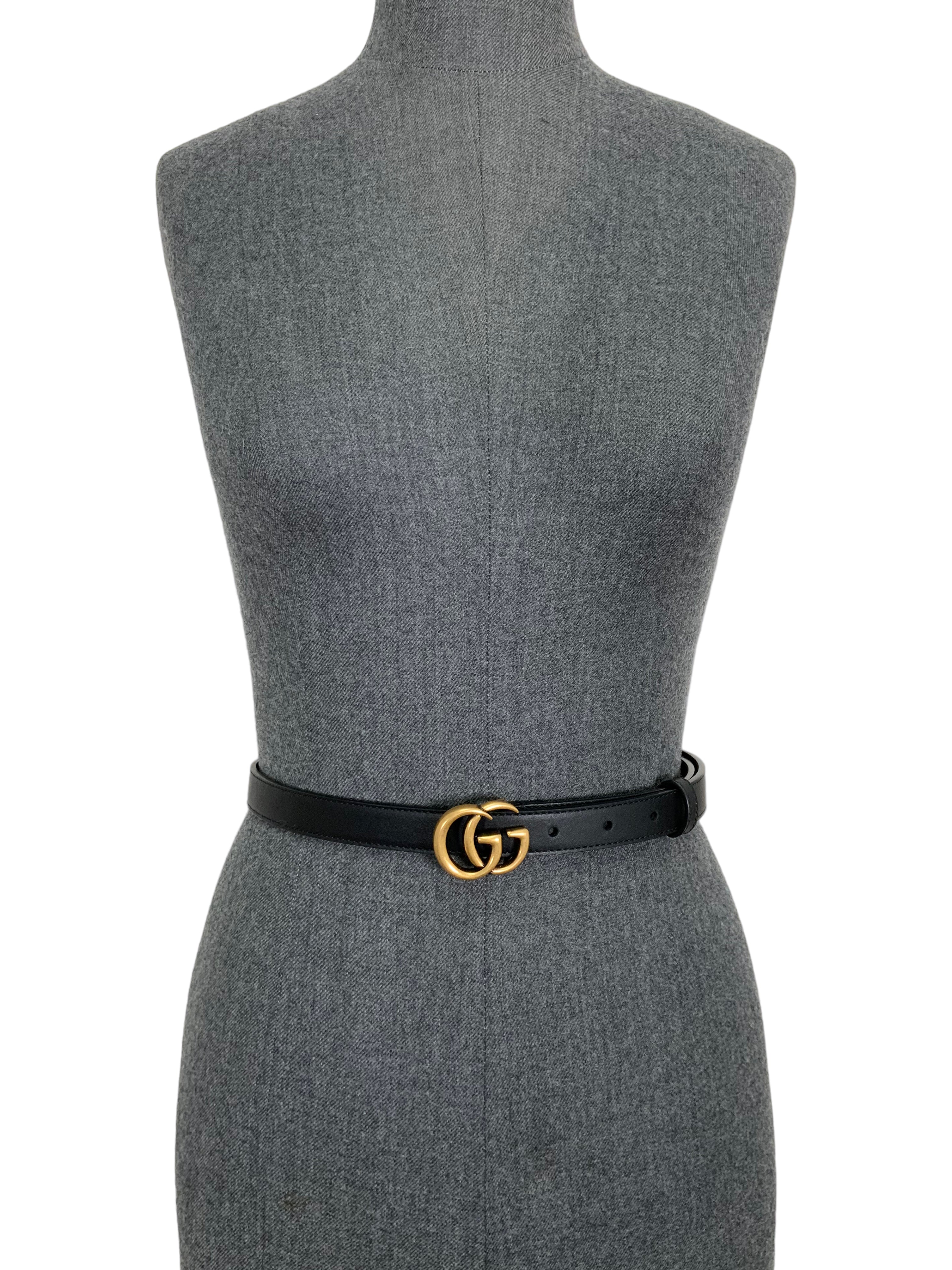 GUCCI GG Marmont Thin 20mm Leather Belt Size 75