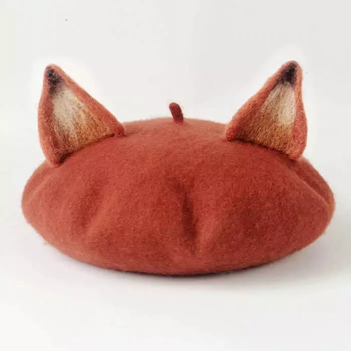 HANDMADE WOOL FOX BERET BY51044