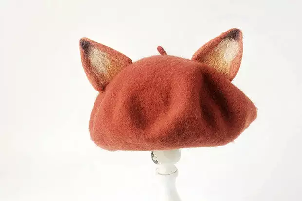 HANDMADE WOOL FOX BERET BY51044