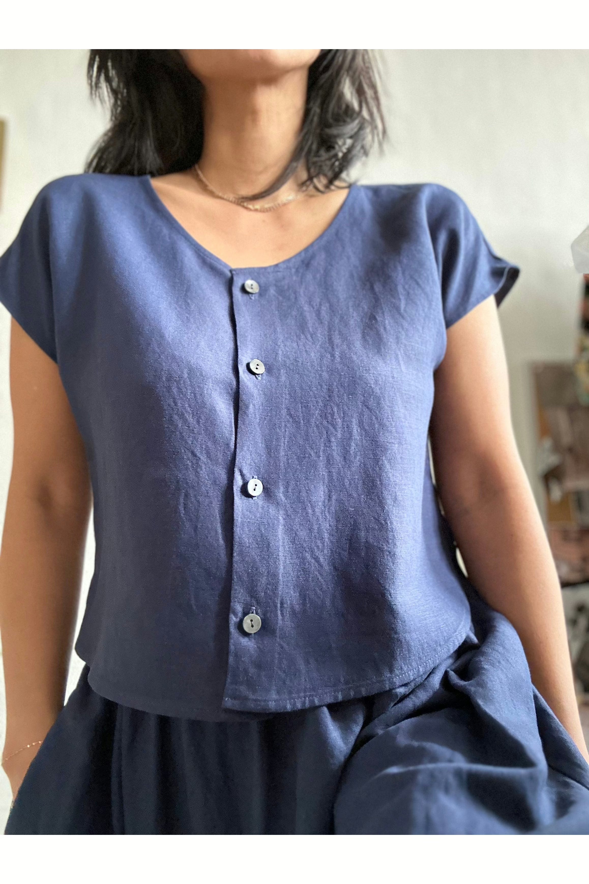 Hannah Blouse in Linen Blend