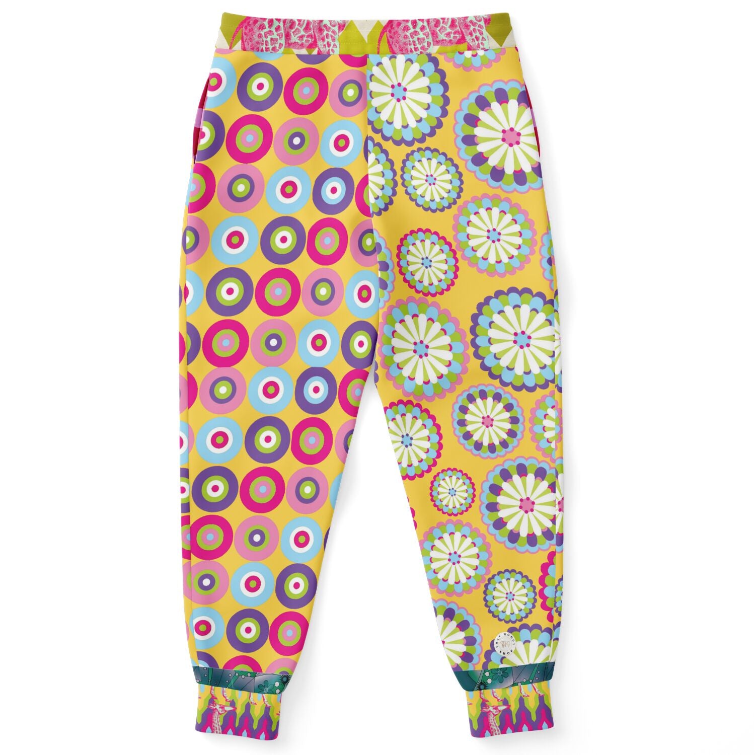 Hello Janis! Yellow Geo Print Unisex Fleece Joggers