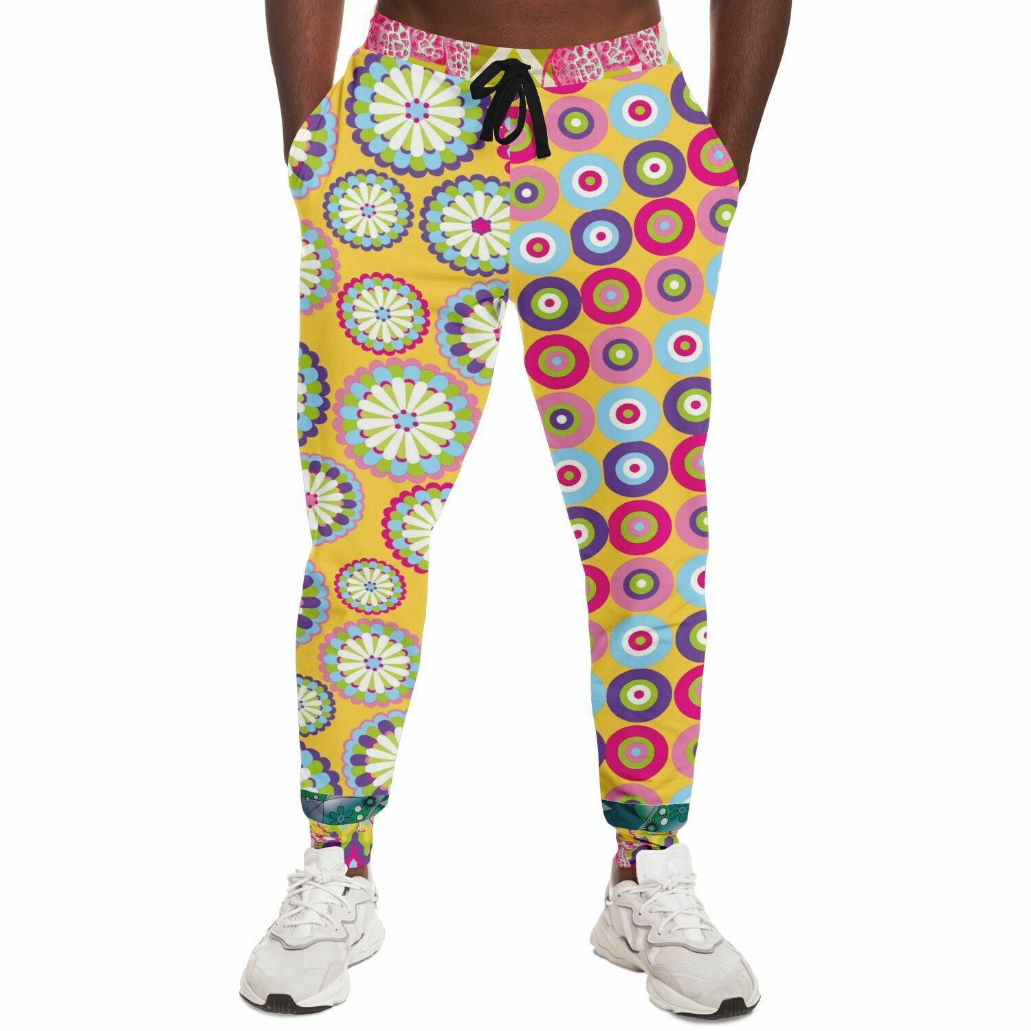 Hello Janis! Yellow Geo Print Unisex Fleece Joggers