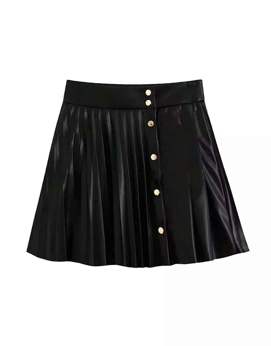 High Waisted PU Leather Mini Skirt